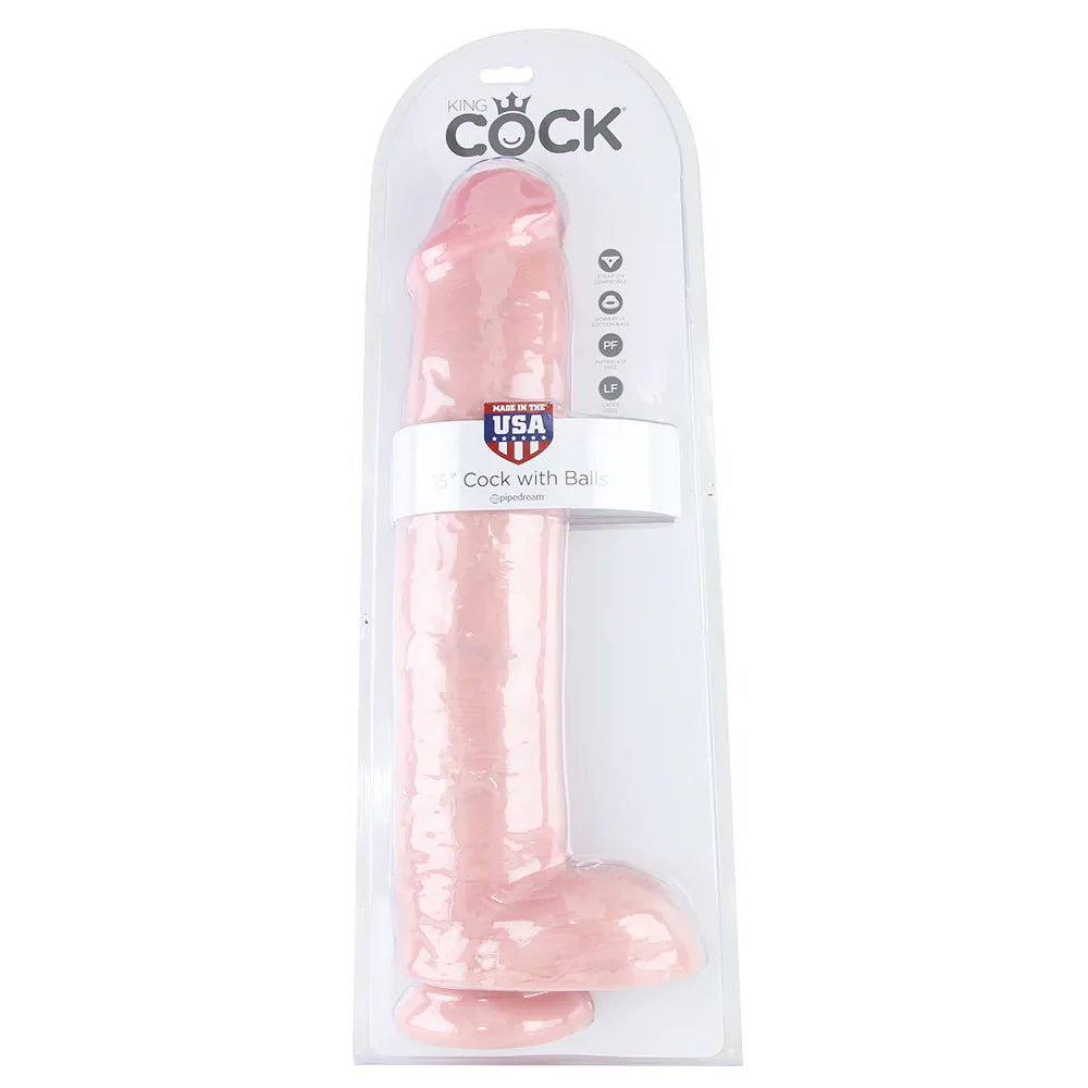 美国King Cock 15英寸浅色带蛋蛋仿真阳具