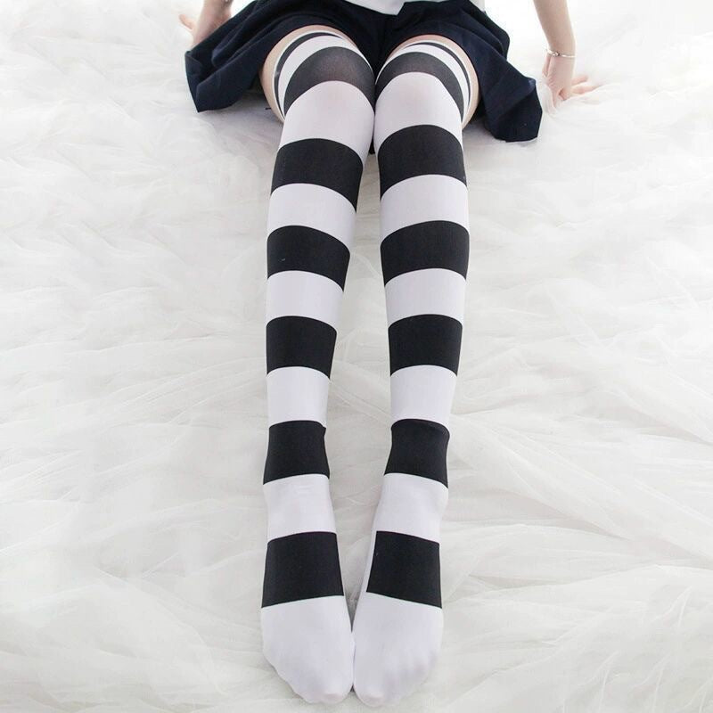女式黑色大腿可爱猫爪袜