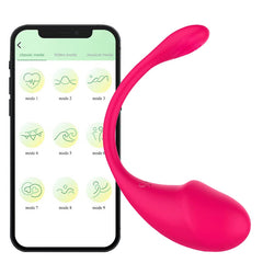 玫红色App远程遥控强震情趣跳蛋｜女用穿戴式自慰震动器