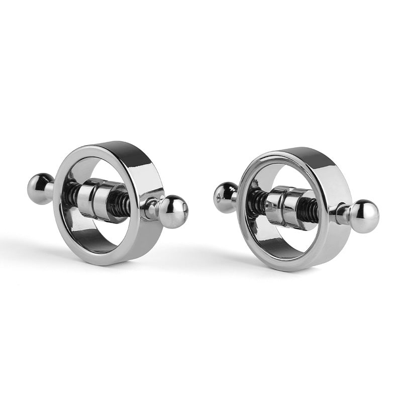 Sleek Silver Spring-Loaded Nipple Clamps - Adjustable Intimate Pleasure 