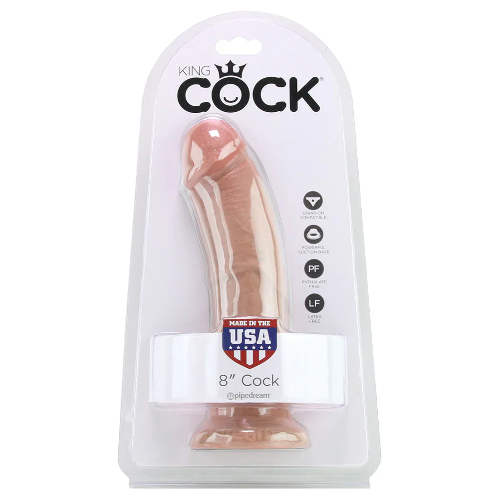 King Cock 8 Inch Dildo in Tan -  Sex Toys & Adult Toys | XtoySmart Canada