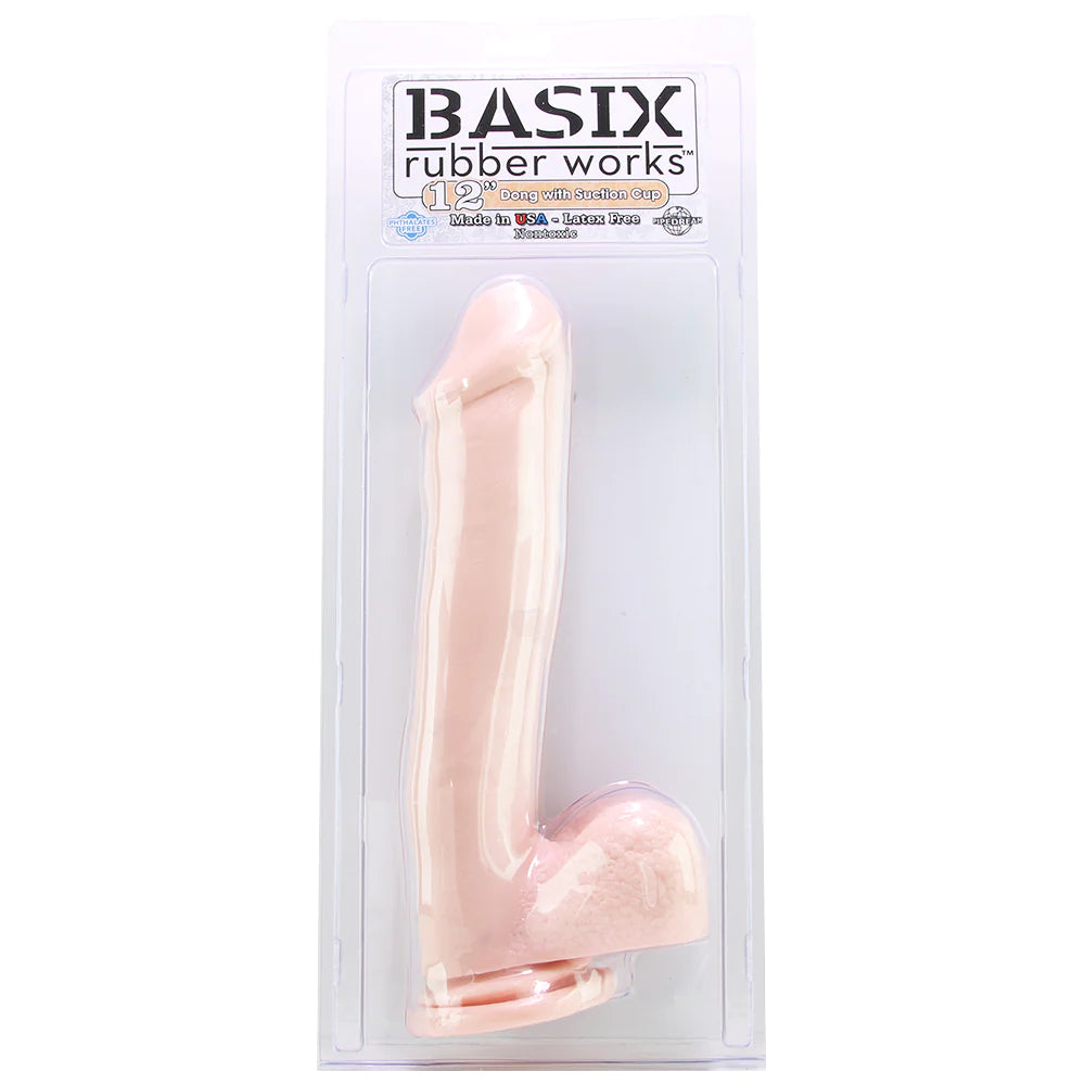 Basix 12 英寸吸力底座假阳具肉质