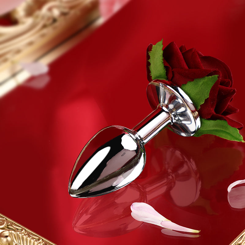 Aluminum Alloy Rose Flower Anal Plug (Two Colors Available)