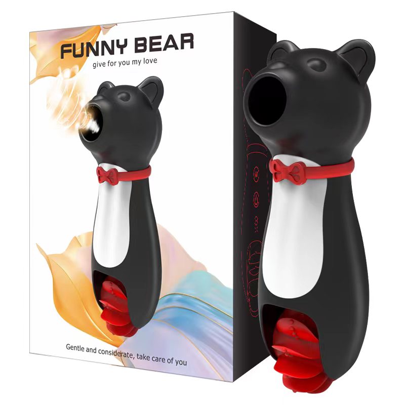 Funny Bear Female 2-1 Licking & Sucking Message Wand -  Sex Toys & Adult Toys | XtoySmart Canada