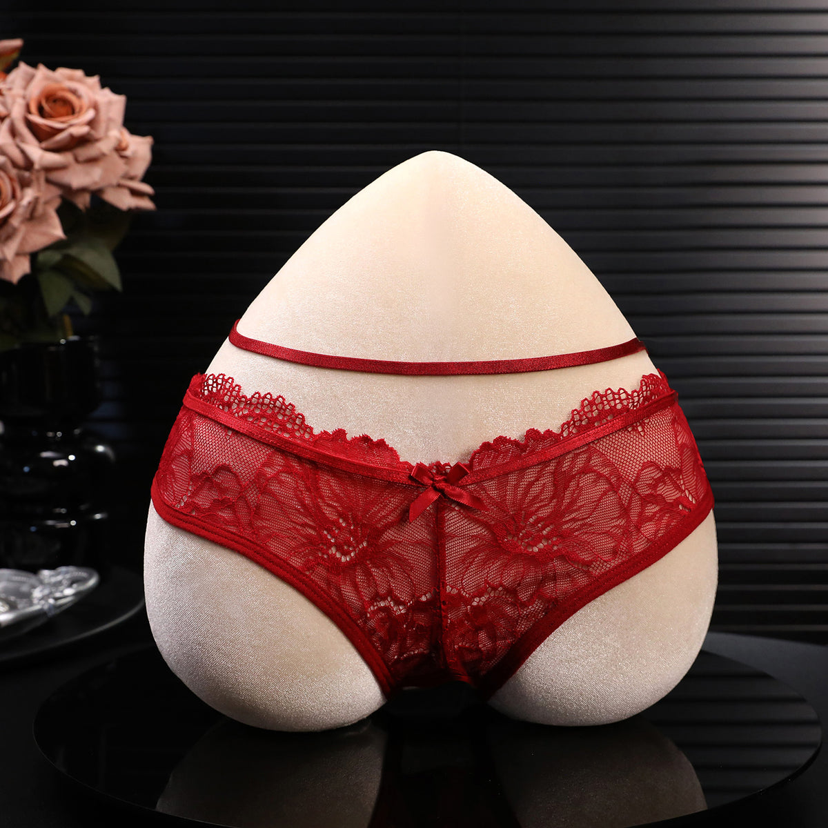 Lace Open-Crotch Sexy Panties for Women | Sheer Stretch Lingerie (S–XL) White & Wine Red