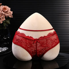 Lace Open-Crotch Sexy Panties for Women | Sheer Stretch Lingerie (S–XL) White & Wine Red
