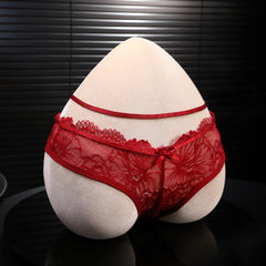 Lace Open-Crotch Sexy Panties for Women | Sheer Stretch Lingerie (S–XL) White & Wine Red