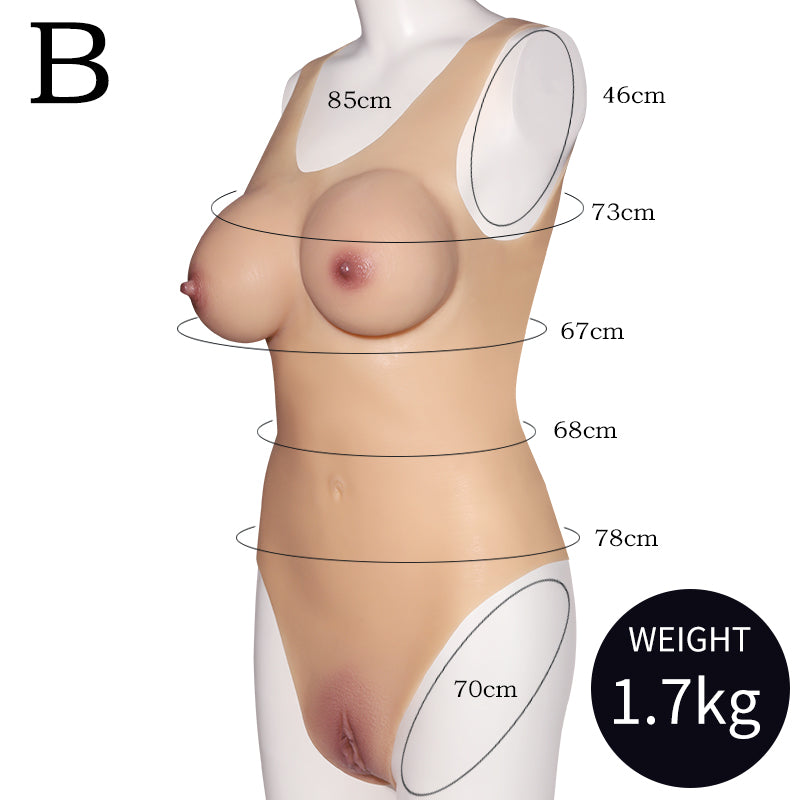 B Cup Silicone Crossdress Bodysuit for Men｜Realistic Breast & Butt Shapewear CD Outfit