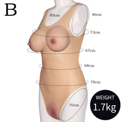 B Cup Silicone Crossdress Bodysuit for Men｜Realistic Breast & Butt Shapewear CD Outfit
