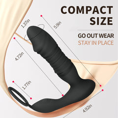 10 Thrusting & Vibrating Modes App Control Prostate Massager with Cock Ring