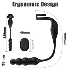 Hgod Luxury Locking Ring Prostate Massager | Remote Control Vibrating Male Massager with 3-in-1 Design