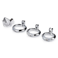 Snake Head Design Male Chastity Device, Breathable Metal Cage with 3 Rings