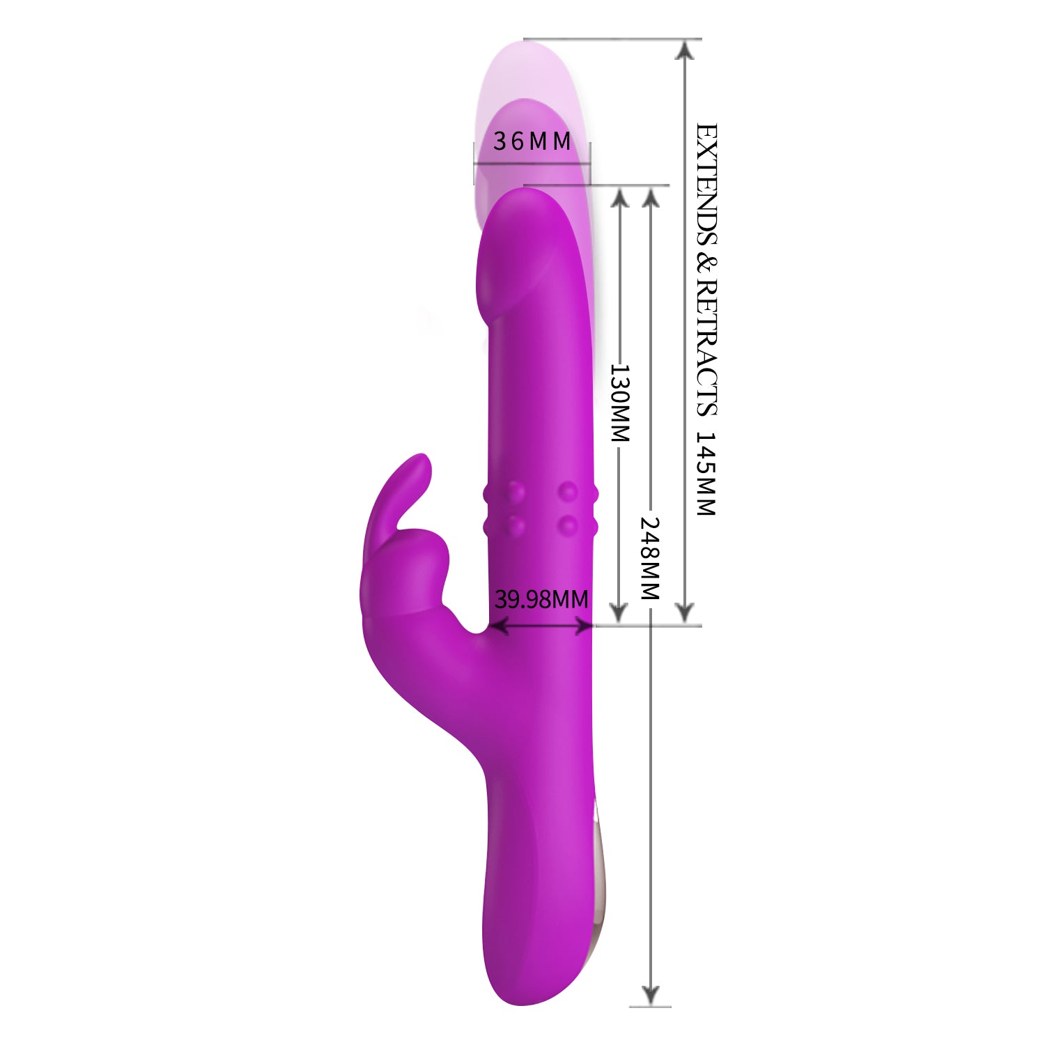 Prettylove Reese 2-1 Rechargeable Rabbit Wand with Rotating & Vibrating Function