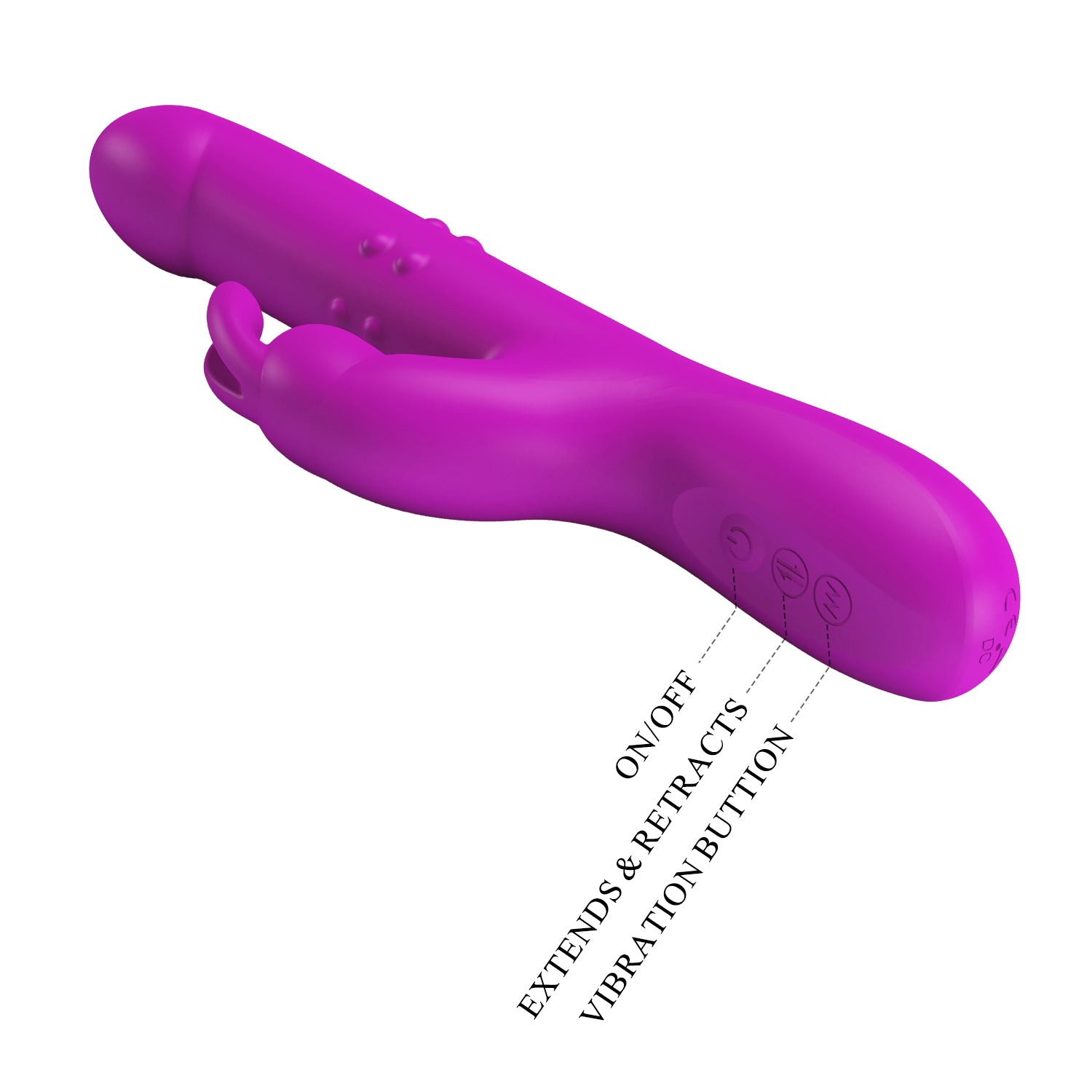 Prettylove Reese 2-1 Rechargeable Rabbit Wand with Rotating & Vibrating Function