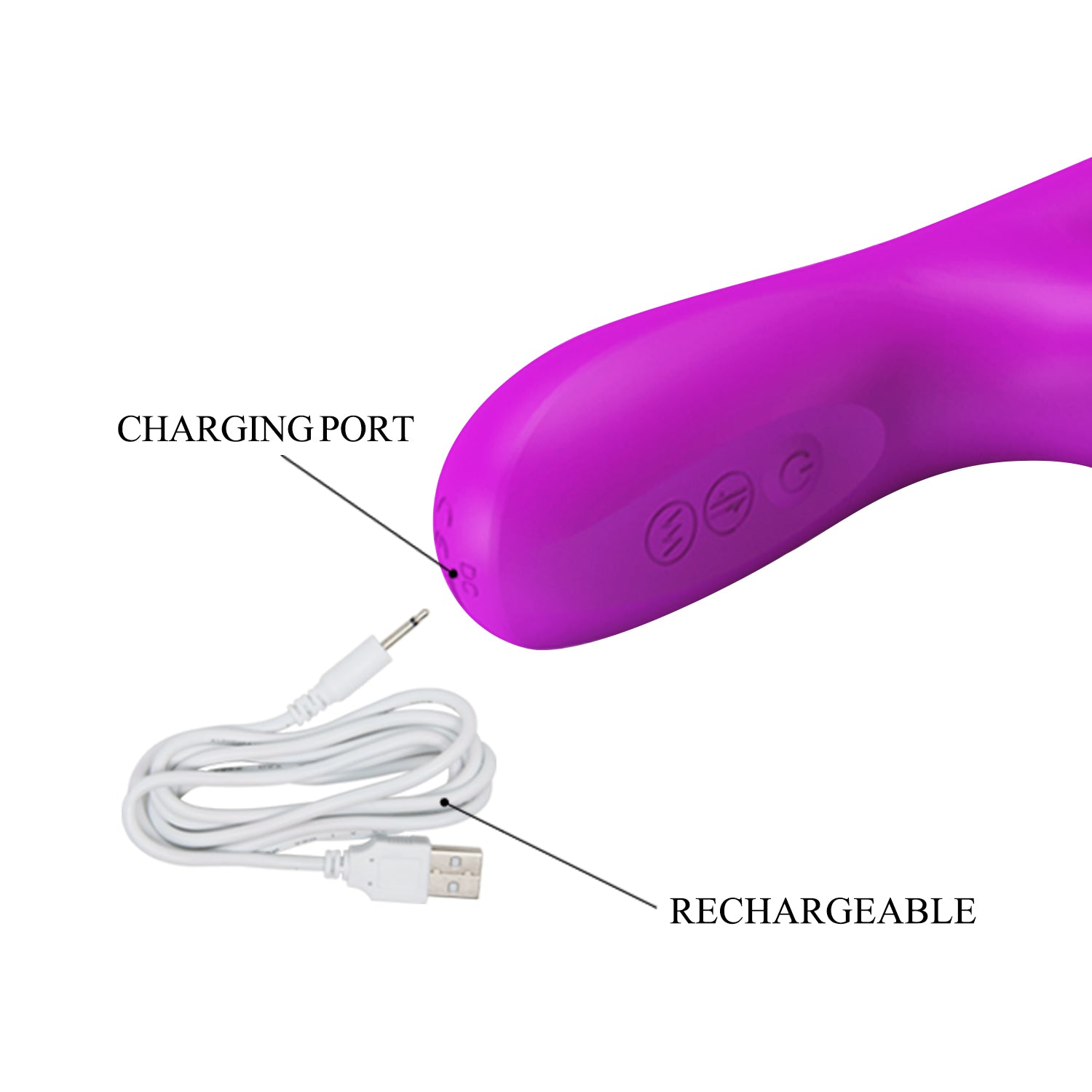 Prettylove Reese 2-1 Rechargeable Rabbit Wand with Rotating & Vibrating Function