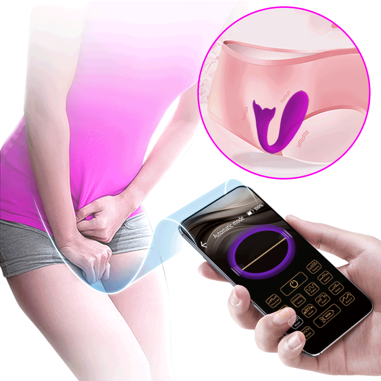 PrettyLove Jayleen 12-Mode with APP Remote Control Discreet Wearable Female Vibrator