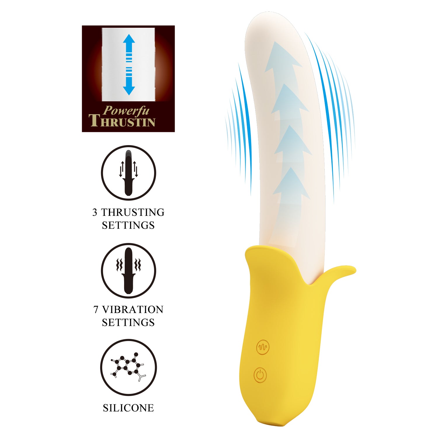 PrettyLove Banana Geek 7 Vibration&3Thrusting Vibrator