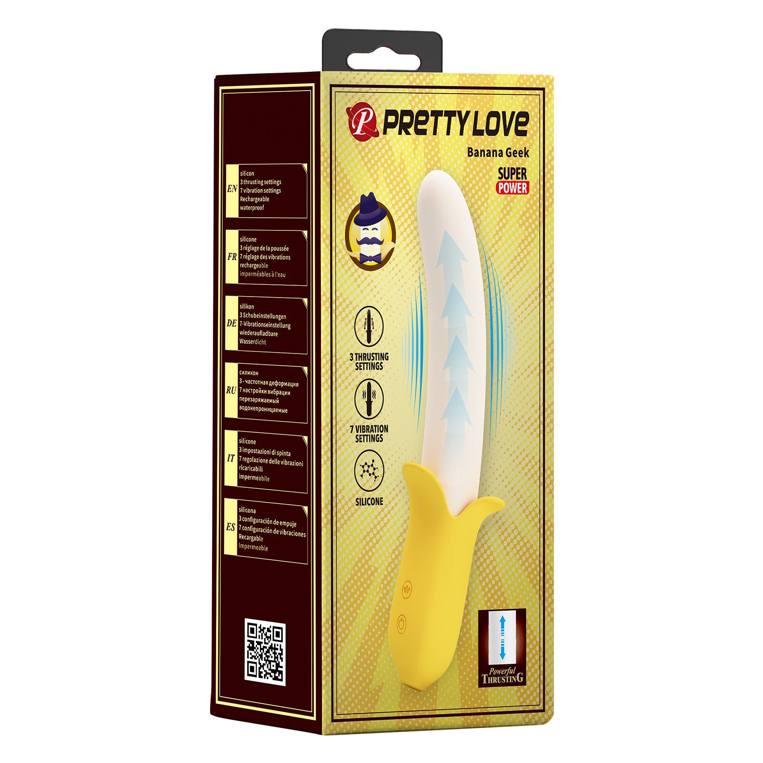 PrettyLove Banana Geek 7 Vibration&3Thrusting Vibrator