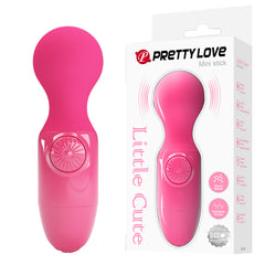 PrettyLove Mini Stick Pink Mini Wand Vibrator | Soft Silicone, Multi-Speed Vibration, Waterproof, USB Rechargeable