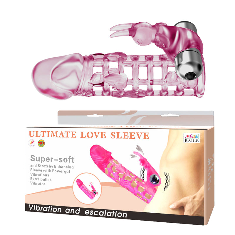 Baile Ultimate Vibrating Penis Sleeve Extender – Stretchy Cage Design with Ball Ring & 10-Speed Clitoral Stimulator