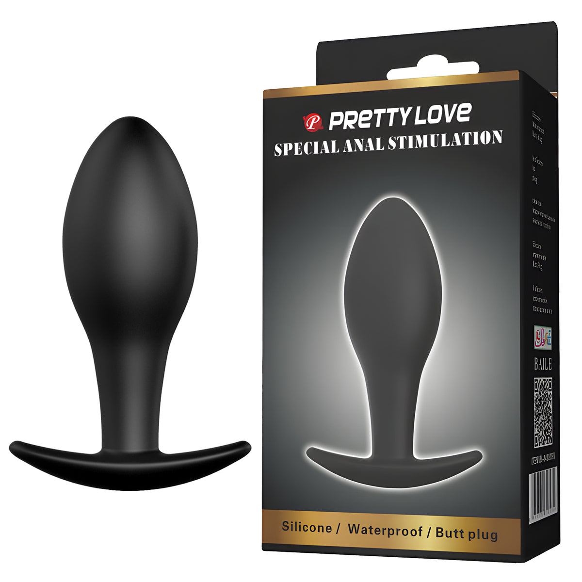 Black Velvet Silicone Butt Plug – Beginner Friendly Waterproof Anal Toy