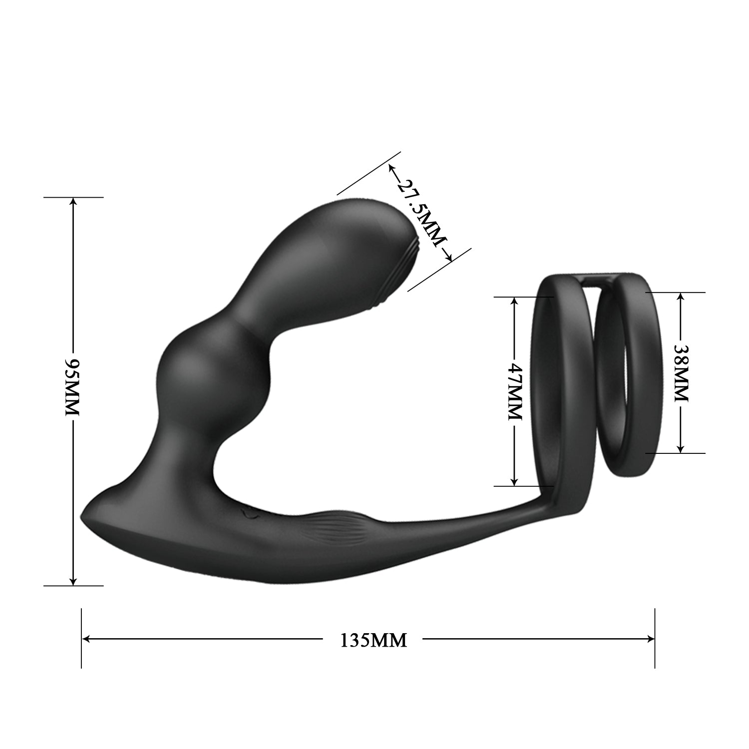 Pretty Love Marshall Remote Control Prostate Massager Vibrator With Cock Ring