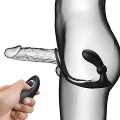 rettyLove Remote Control Vibrating Cock Ring with Butt Plug – 12 Vibration & Thrusting Modes, Silicone, USB Rechargeable
