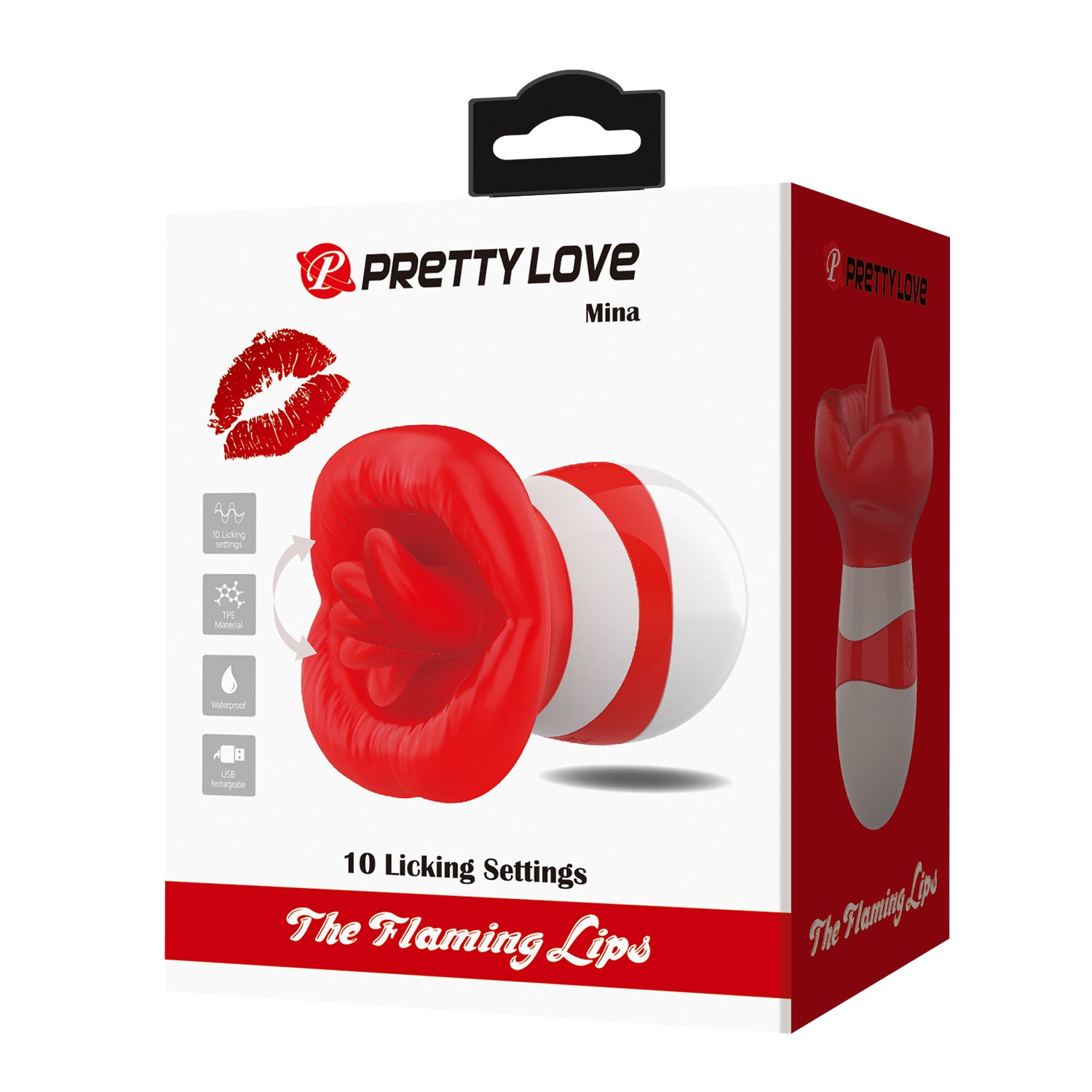 PrettyLove Mina Tongue Licking Mini Vibrator with 10 Stimulating Modes