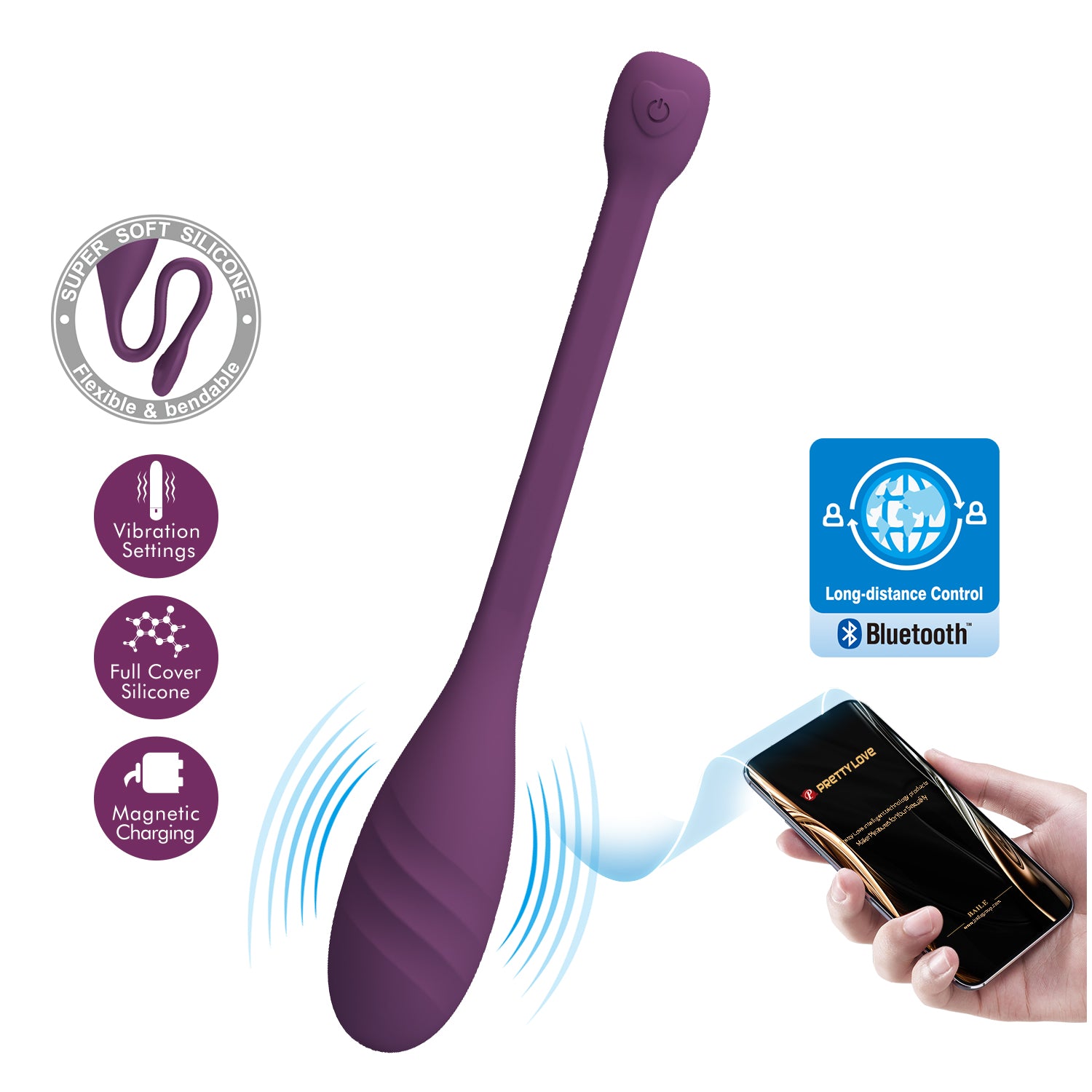 PrettyLove 12-Speed Powerful Vibration Silicone Egg with APP Remote Control