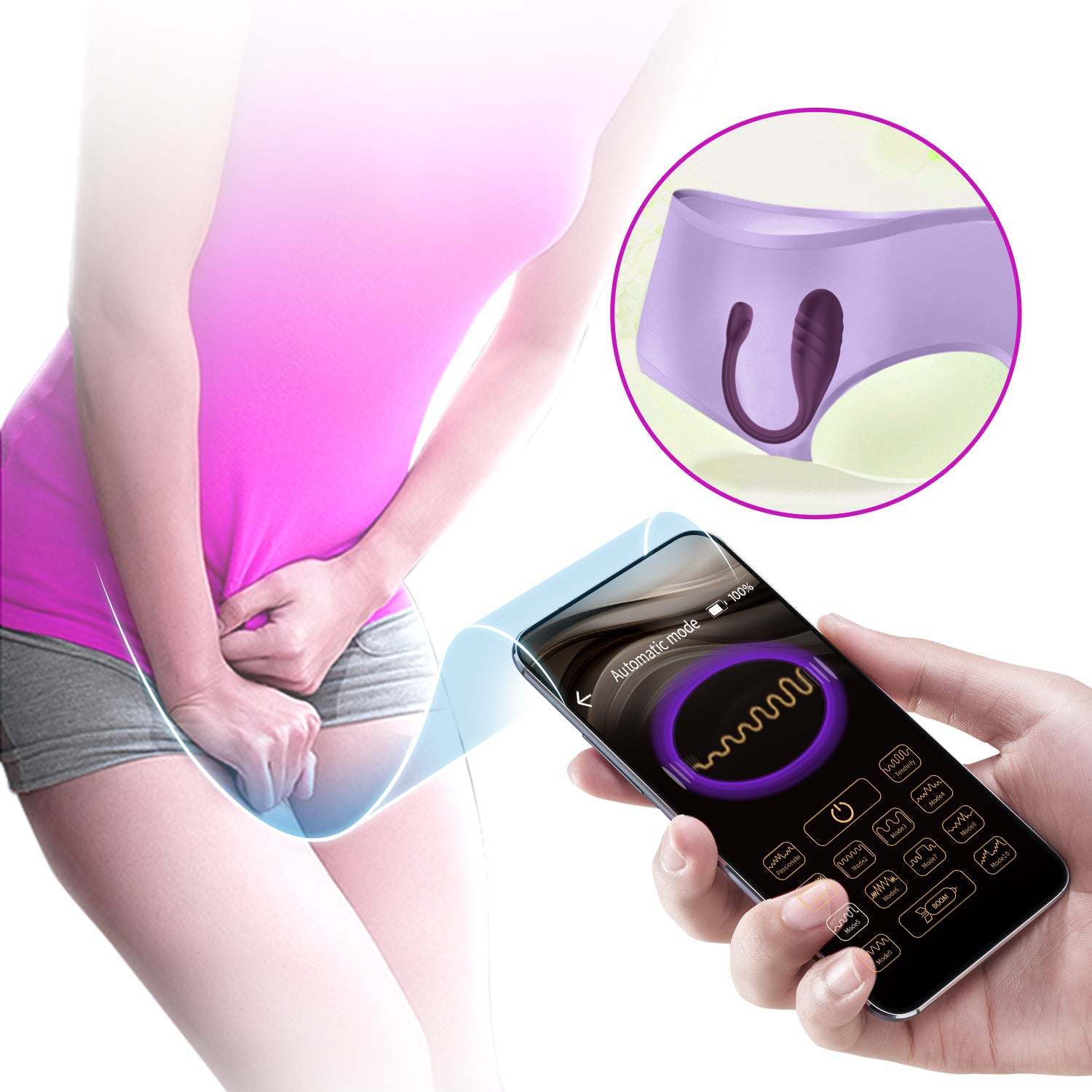 PrettyLove 12-Speed Powerful Vibration Silicone Egg with APP Remote Control