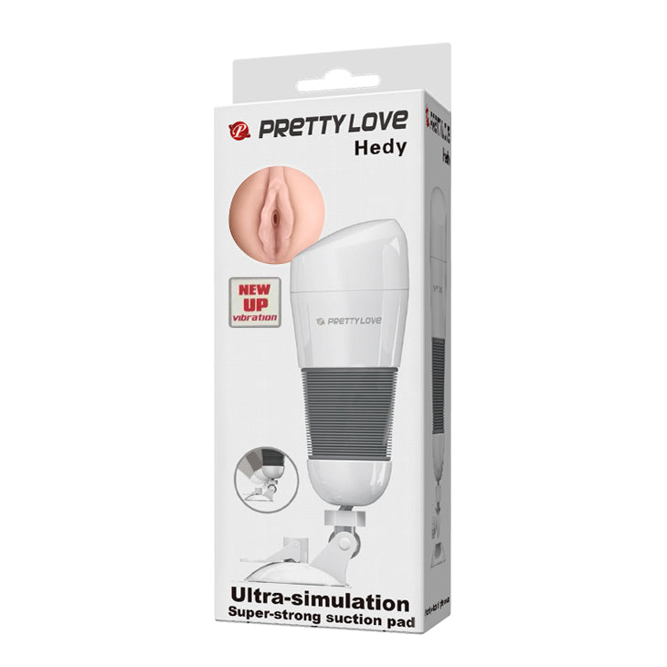 PrettyLove Hedy Vibrating Masturbation Cup with Suction Cup(Oral）