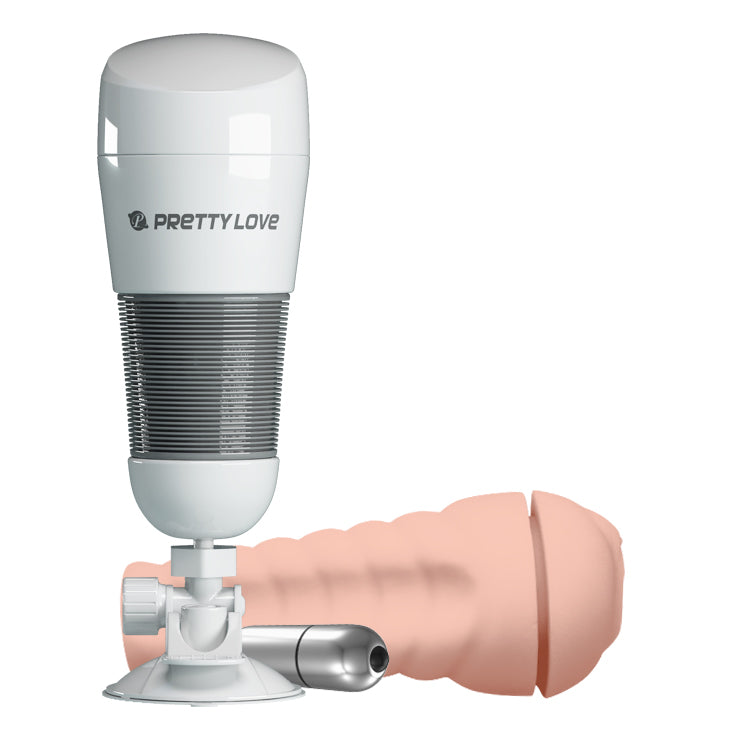 PrettyLove Hedy Vibrating Masturbation Cup with Suction Cup(Vagina）