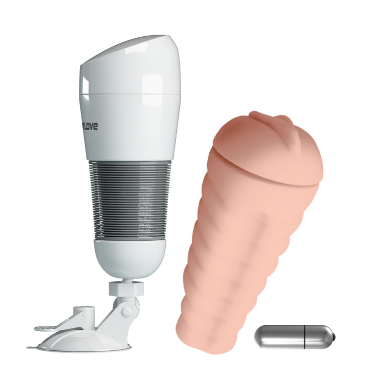 PrettyLove Hedy Vibrating Masturbation Cup with Suction Cup(Vagina）