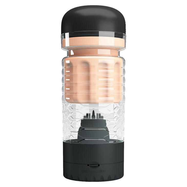 PrettyLove Emily Variable-Speed Rotating Brush Vibrating Male Masturbator Cup