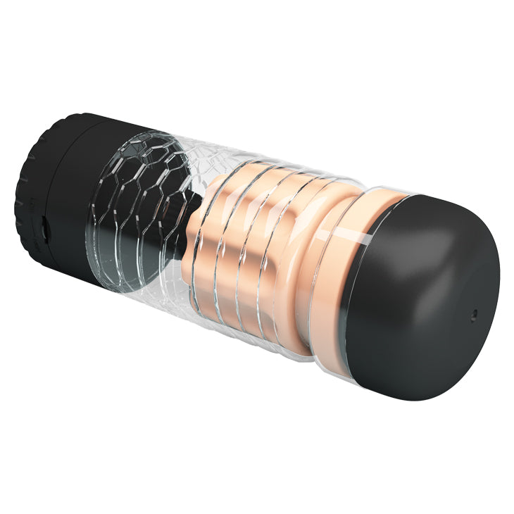 PrettyLove Emily Variable-Speed Rotating Brush Vibrating Male Masturbator Cup
