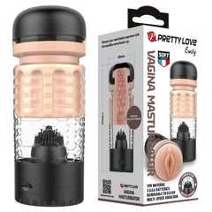 PrettyLove Emily Variable-Speed Rotating Brush Vibrating Male Masturbator Cup