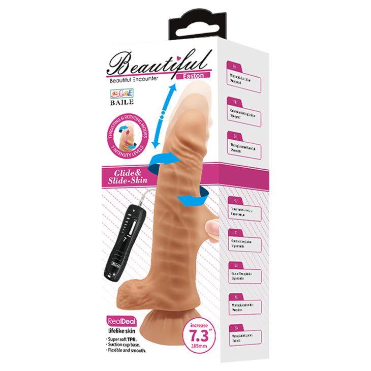 Baile 7.3 Inch Vibrating Dildo with 7 Rotating & Thrusting Vibration Functions