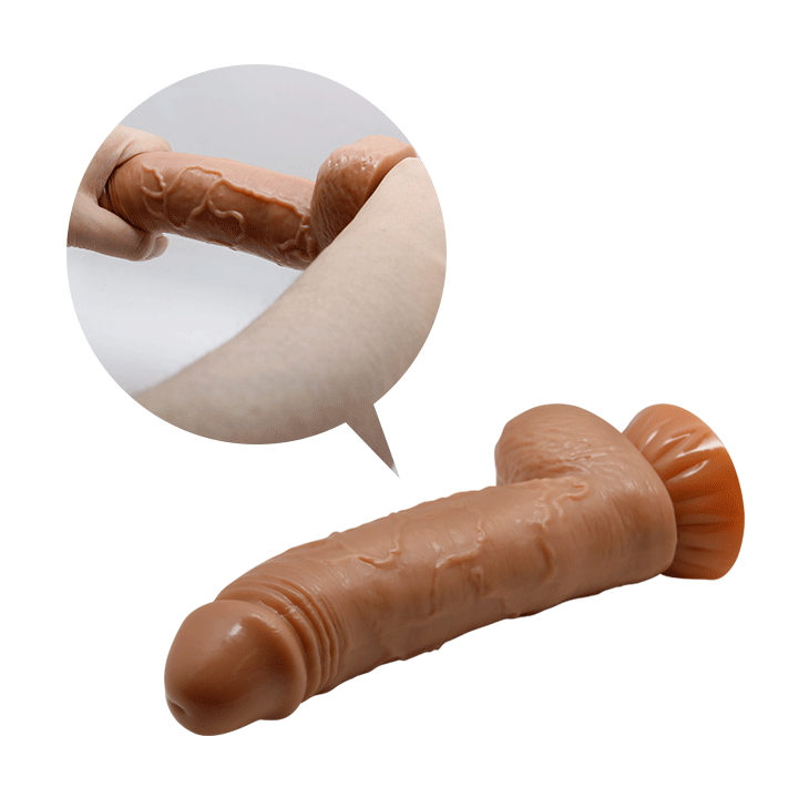 Baile 7.8 Inch Lifelike Dildo With Suction Cup In Brown