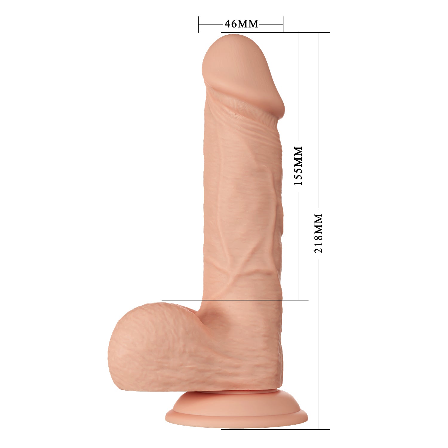 Baile 8.5 Inch Lifelike Dildo With Suction Cup In Flesh