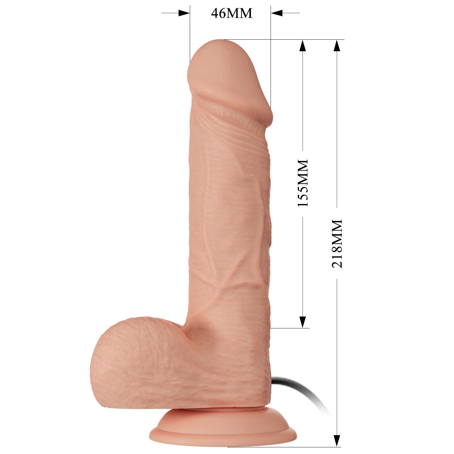 Baile 8.5 Inch Lifelike Vibrating Dildo with Suction Cup in Flesh