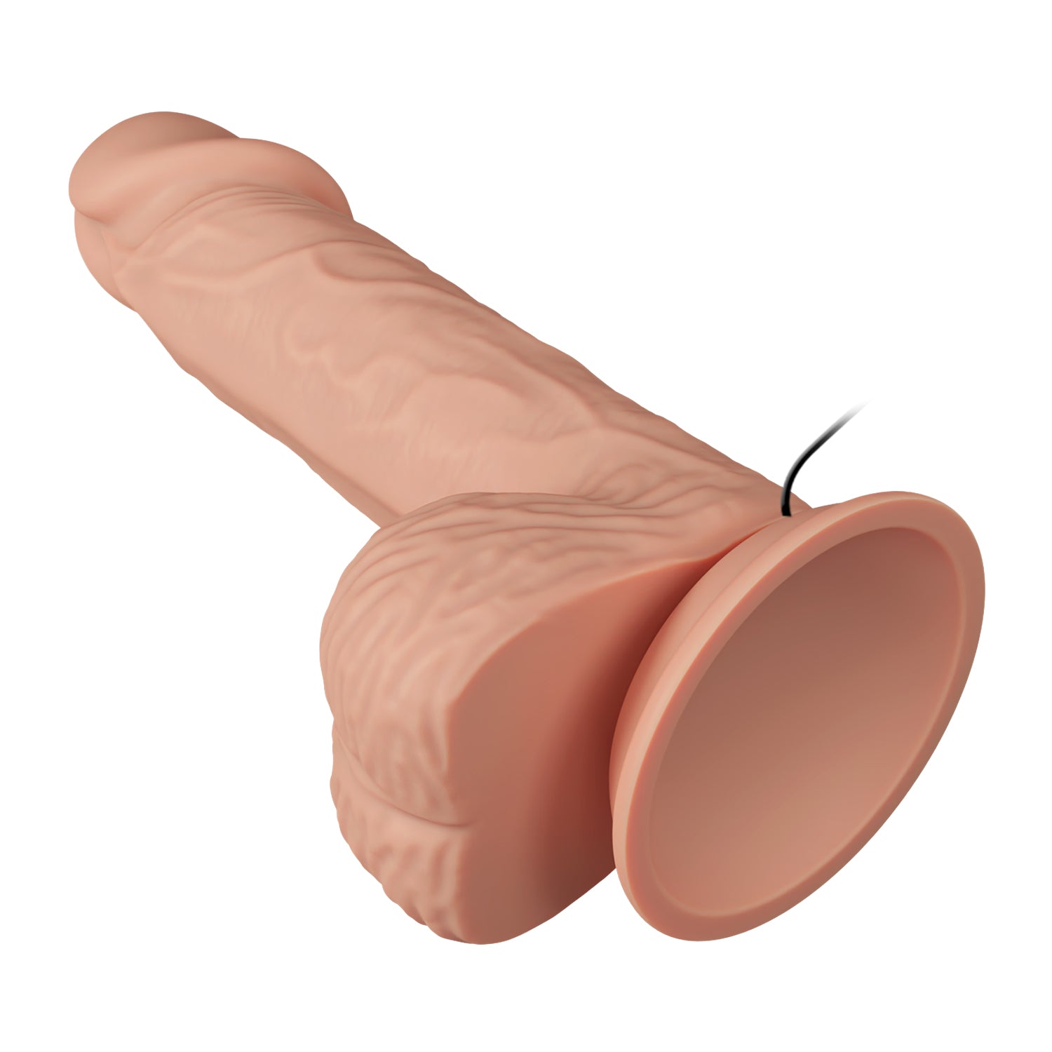 Baile 8.1 Inch Lifelike Vibrating Dildo with Suction Cup in Flesh