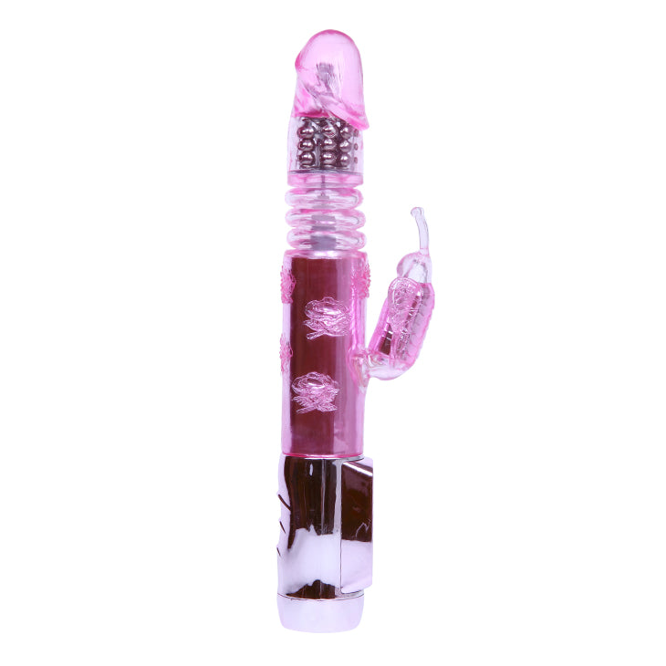 Baile Throbbing Butterfly USB Rechargeable Rabbit Vibrator with Vibration & Rotation