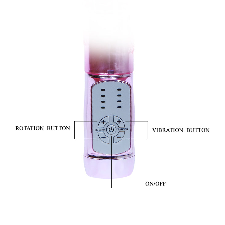 Baile Throbbing Butterfly USB Rechargeable Rabbit Vibrator with Vibration & Rotation