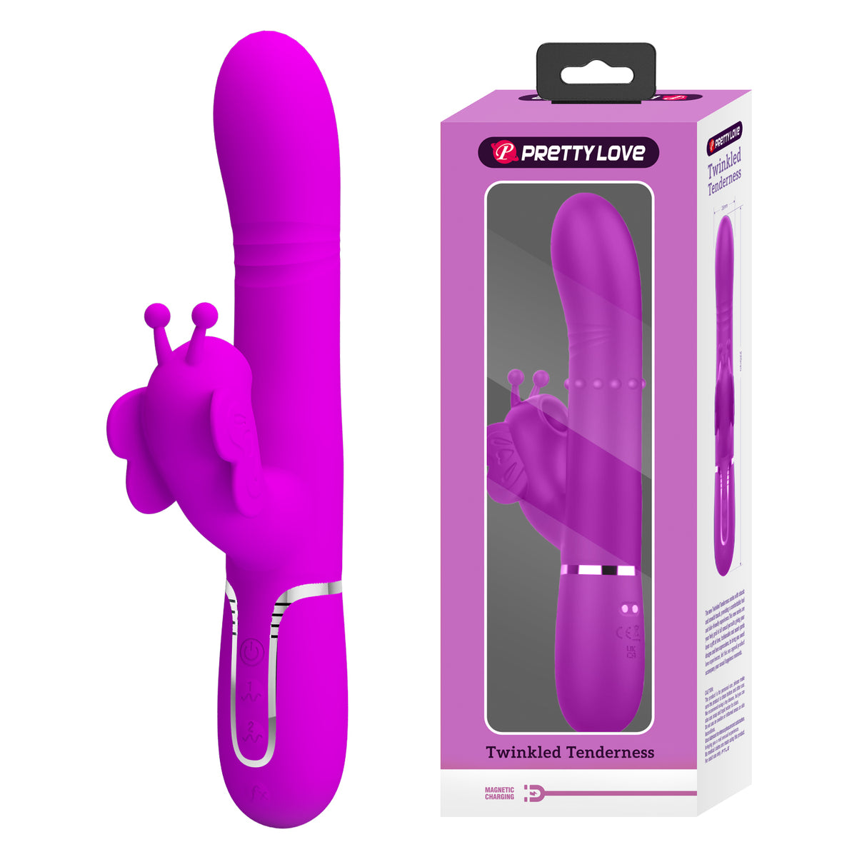 PrettyLove 4-1 Premium Silicone Rechargable Jack Rabbit Vibrator