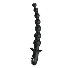 PrettyLove 10-Function Vibrating Anal Toy – Premium Soft Silicone, Flexible Design, Low Noise, Magnetic USB Charging, Classic Black