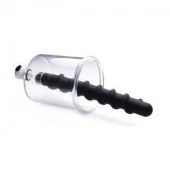 Male Anal Training Silicone Manual Vacuum Pump With Pressure Gague & Swirl Insert Plug