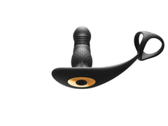 Moon Desire App-Controlled Telescopic Anal Plug with Cock Ring – Remote Vibrating Prostate Massager for Couples