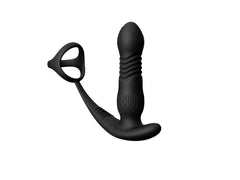 Moon Desire App-Controlled Telescopic Anal Plug with Cock Ring – Remote Vibrating Prostate Massager for Couples