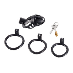 Chastity Cage for Men with 3 Rings - Resin Breathable Birdcage Design, Black, Pink, Purple