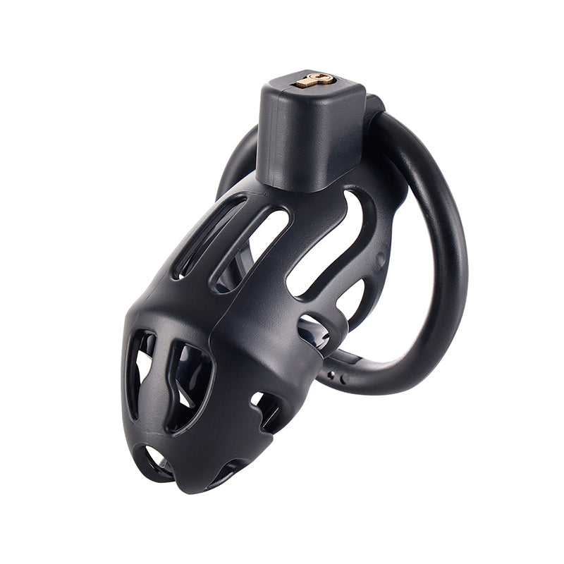 Chastity Cage for Men with 3 Rings - Resin Breathable Birdcage Design, Black, Pink, Purple
